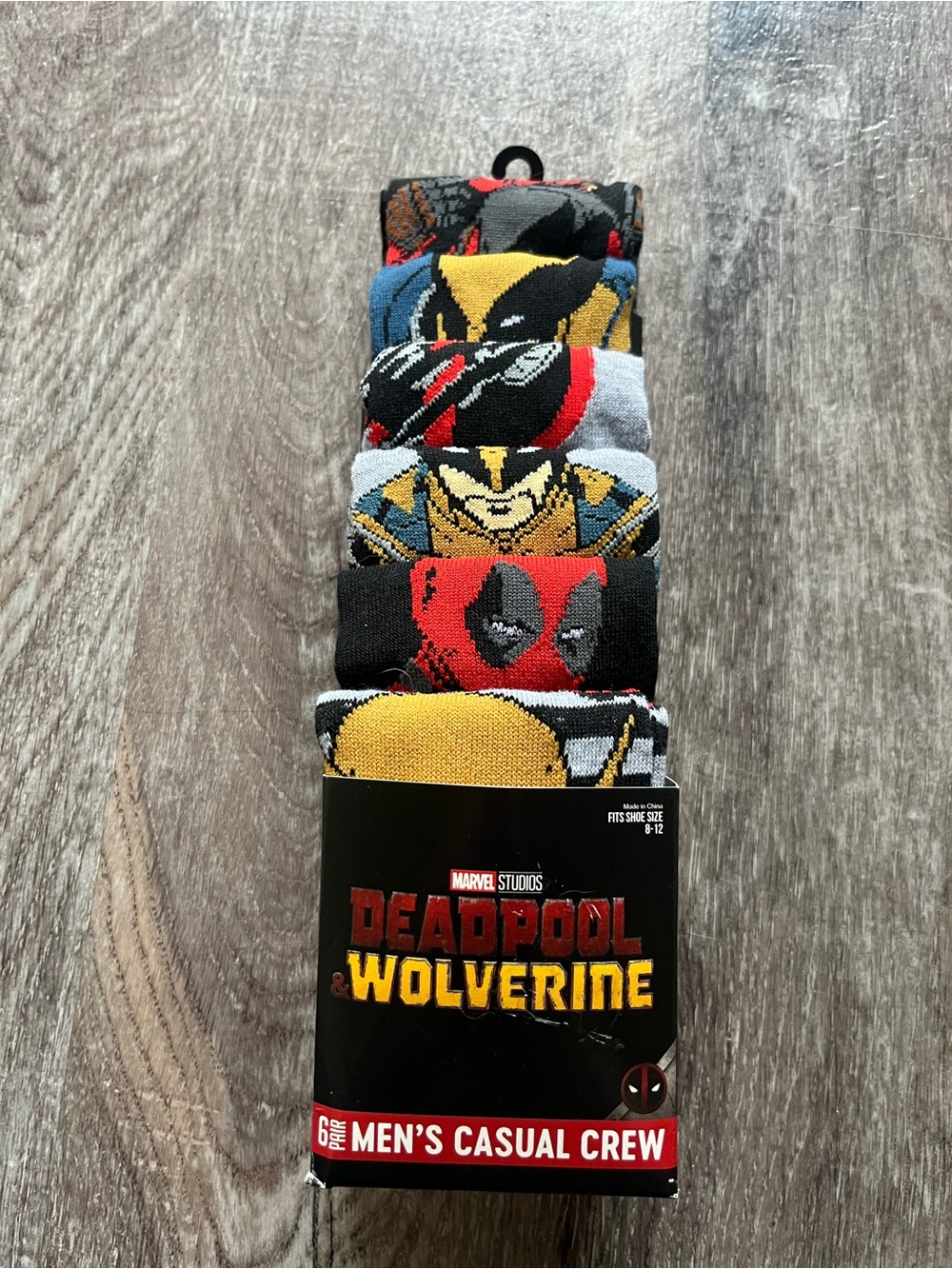 Marvel Deadpool & Wolverine Men's Casual Crew Socks - Multicolor